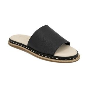 Splendid Calipso Sandal Black Leather Slide Open Toe Wide Strap Flat 8.5